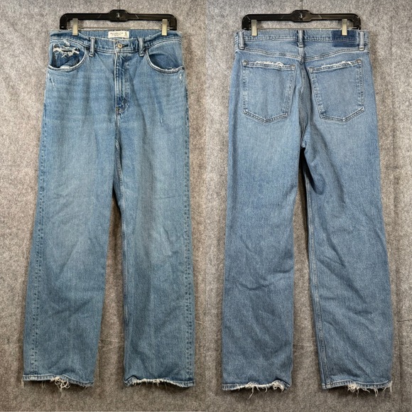 Abercrombie & Fitch Denim - Abercrombie & Fitch Womens High Rise 90s Relaxed Straight Jeans Sz 30/10R Light